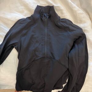 Lululemon black quarters at work out top